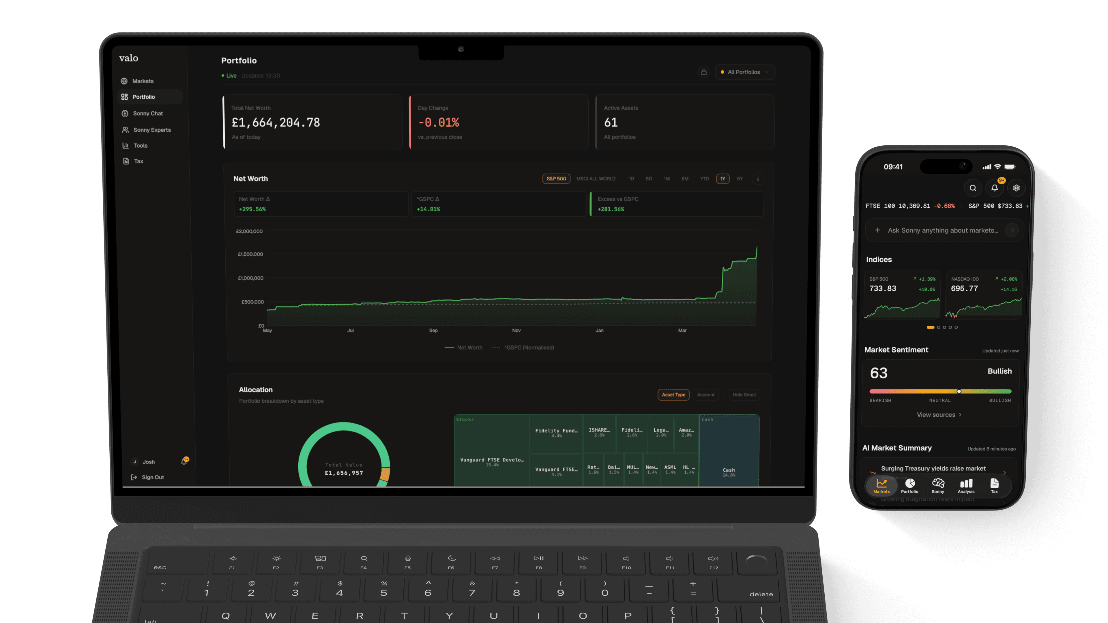 valo on desktop and mobile